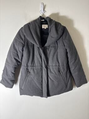 Loft Charcoal Gray Puffy Oversized Collar Jacket Sz SP